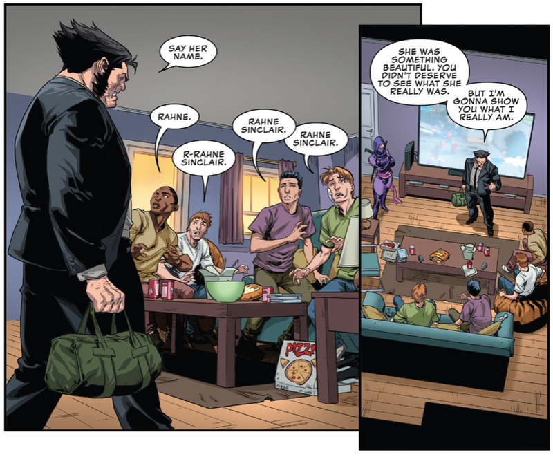 Wolverine preparing to kill Rahne’s murderers.